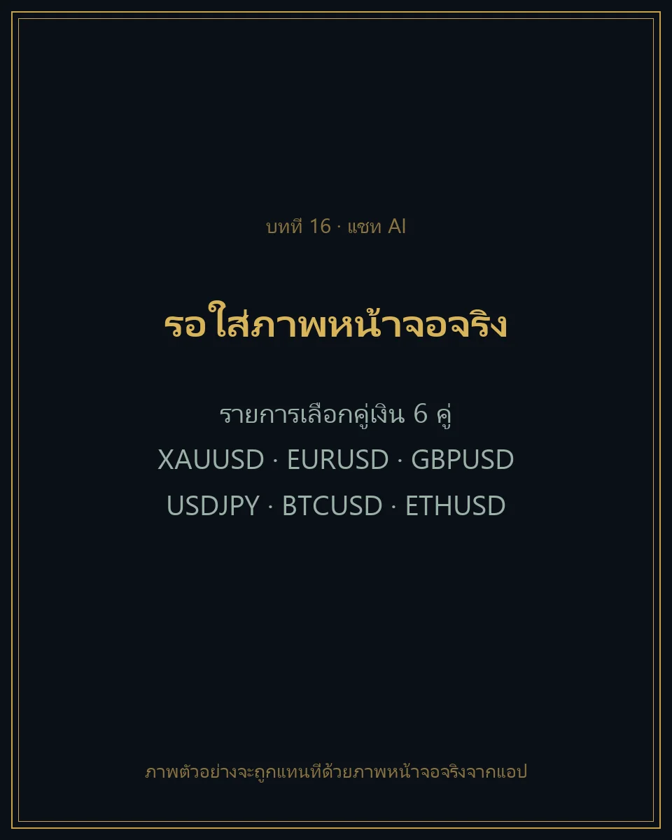 รายการ dropdown เลือกคู่เงิน XAUUSD EURUSD GBPUSD USDJPY BTCUSD ETHUSD