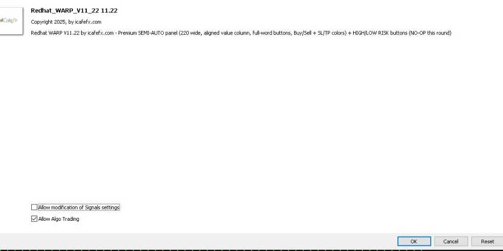 Properties dialog Common tab ของ Redhat WARP V11.22