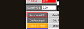ปุ่ม Remove All SL ลบ Stop Loss ทุกออเดอร์