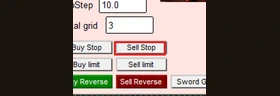 ปุ่ม Sell Stop · ตั้งขายใต้ราคา