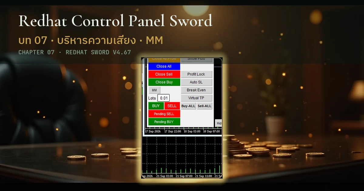 v4.67 · 2026-09 · บทที่ 7 บริหารความเสี่ยง · MM, DD_Stop, MaxSpread